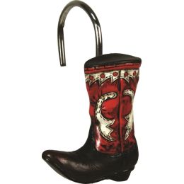 Rivers Edge 12 Piece Cowboy Boots Shower Curtain Hooks