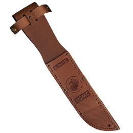 Lthr ShtUsmc Logo-BrnFit Knf W/7" Blade